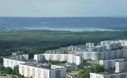 Вид с телевышки Нижнекамского телерадиоцентра, Кама